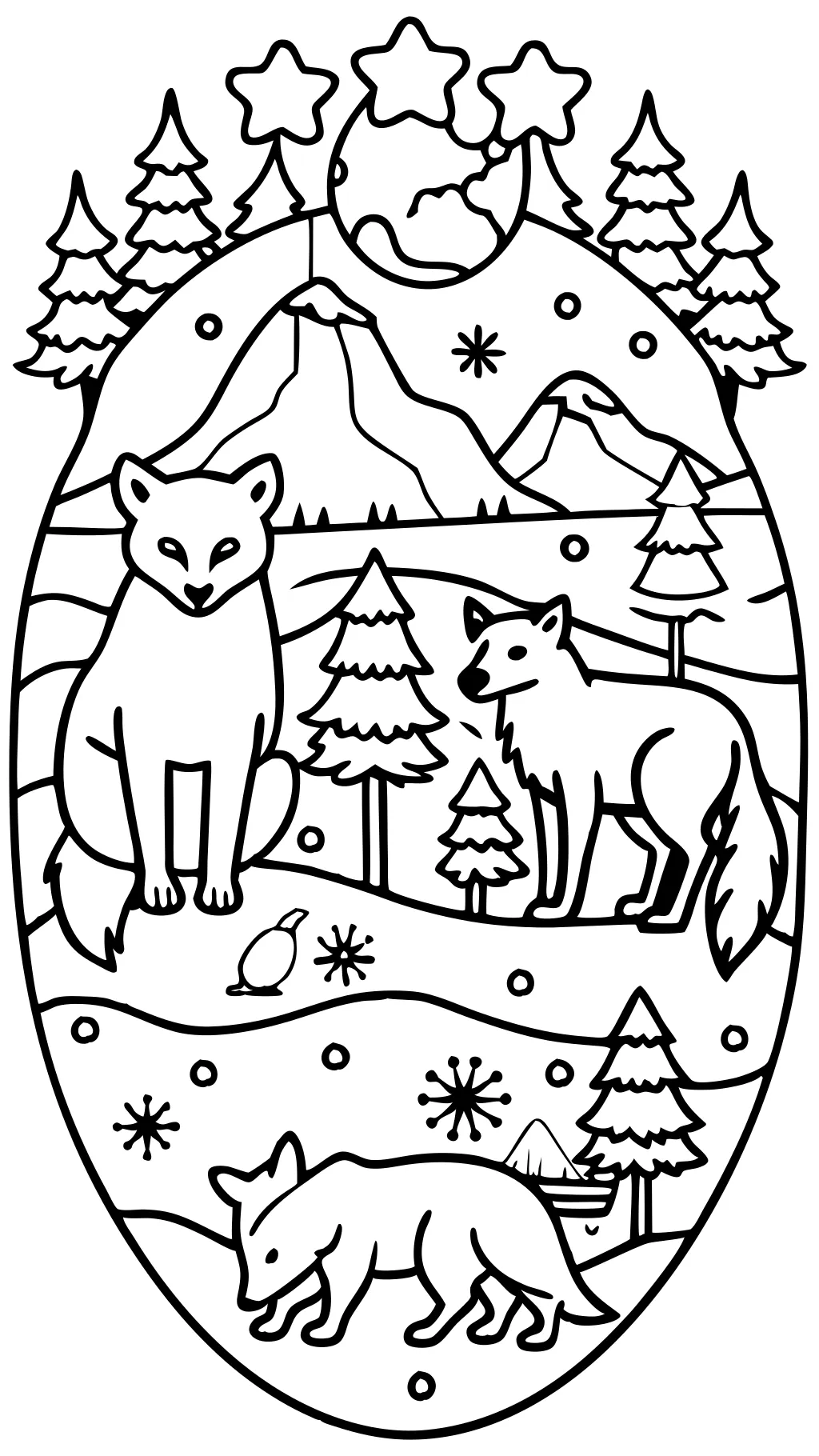 coloring pages of winter animals